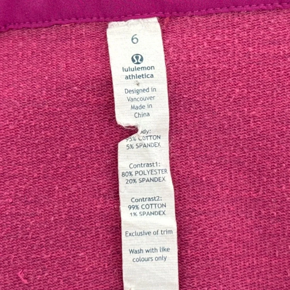 Lululemon Scuba Full Zip Hoodie Women Size 6 Pink Heathered Thumbholes Jacket